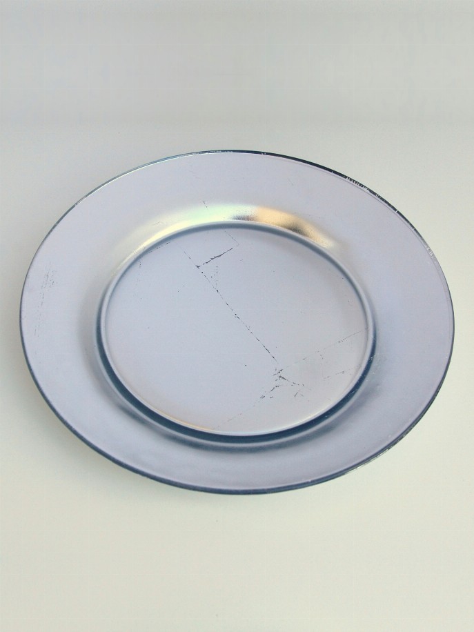 GILT Set/4 Gilded Glass Dinner Plates