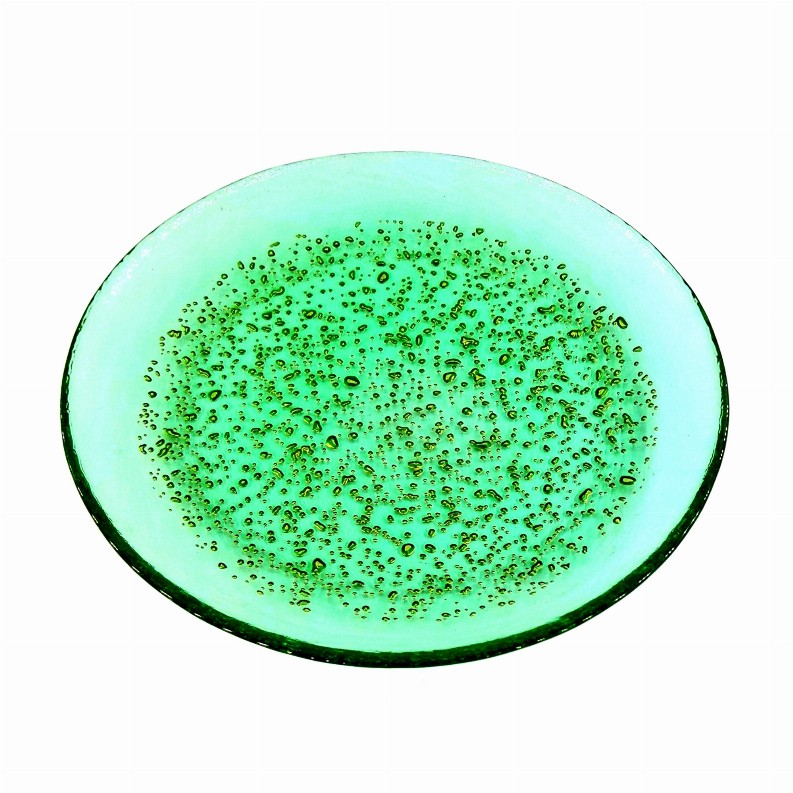 ISLA Glass Plate - 8.5" Salad Plate Emerald/Gold
