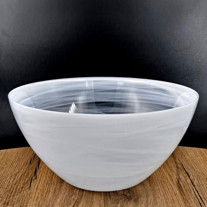 NUAGE Glass Serving Bowl - 12" Ivory