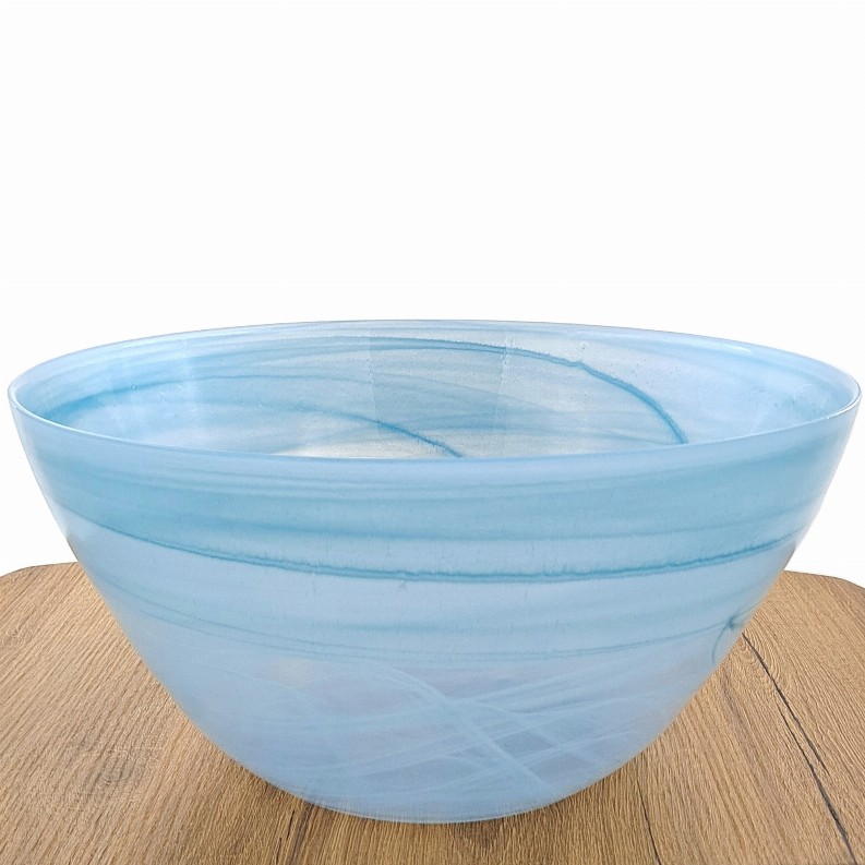 NUAGE Glass Serving Bowl - 12" Aqua