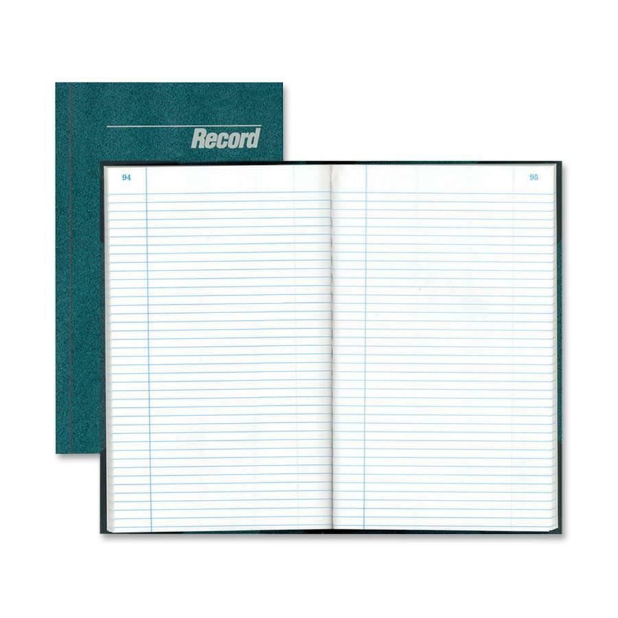 Rediform Granite Series Record Books - 300 Sheet(s) - Gummed - 7.25" x 12.25" Sheet Size - Blue - White Sheet(s) - Blue Print Co