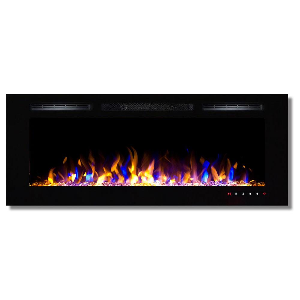Regal Flame Fusion 50" Crystal Built-in Ventless Recessed Wall Mounted Electric Fireplace Better Than Wood Fireplaces, Gas Logs
