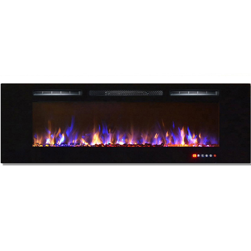 Regal Flame Gotham 72 Inch Built-in Ventless Heater Recessed Wall Mounted Electric Fireplace - Crystal