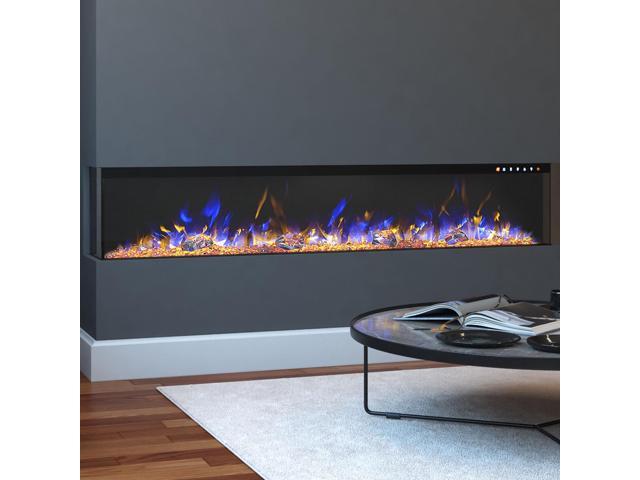 Regal Flame 60" Spectrum Modern Linear Electric 3 Sided Wall Mounted Built-in Recessed Fireplace