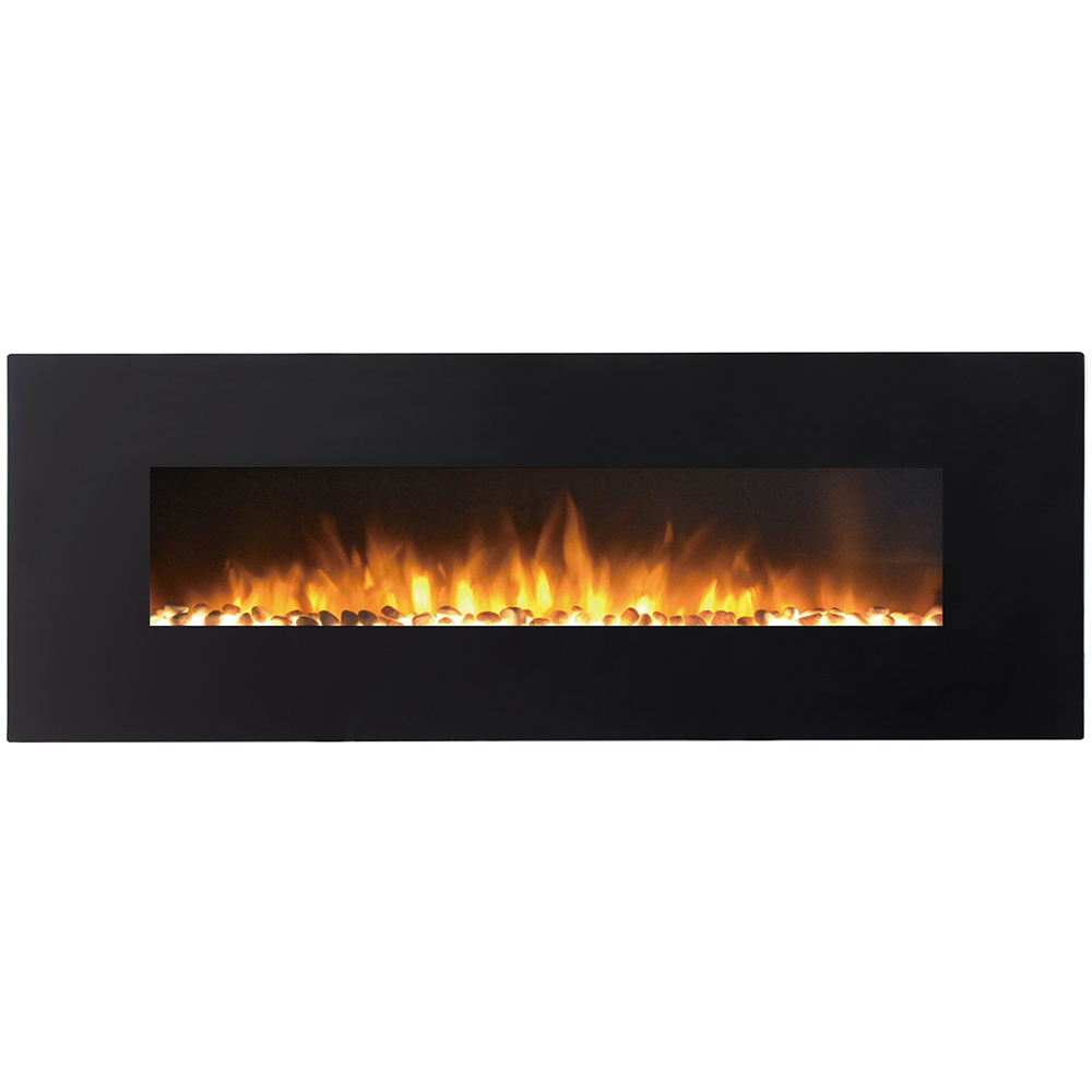 Regal Flame Erie Black 72" Log Ventless Heater Electric Wall Mounted Fireplace Better than Wood Fireplaces, Gas Logs, Fireplace