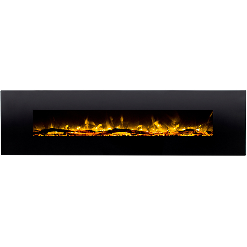 Regal Flame Huron Black 95 Crystal Ventless Heater Electric Wall Mounted Fireplace Better than Wood Fireplaces, Gas Logs, Firep