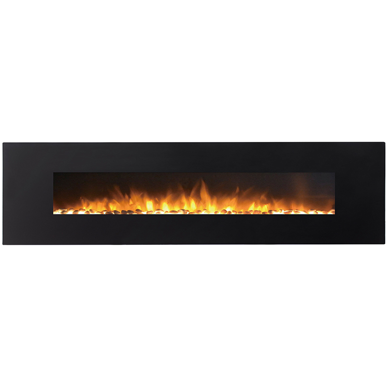 Regal Flame Huron Black 95 Log Ventless Heater Electric Wall Mounted Fireplace Better than Wood Fireplaces, Gas Logs, Fireplace