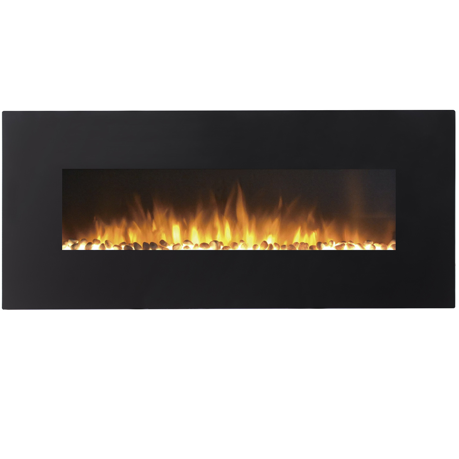 Regal Flame Huron Black 95 Pebble Ventless Heater Electric Wall Mounted Fireplace Better than Wood Fireplaces, Gas Logs, Firepl