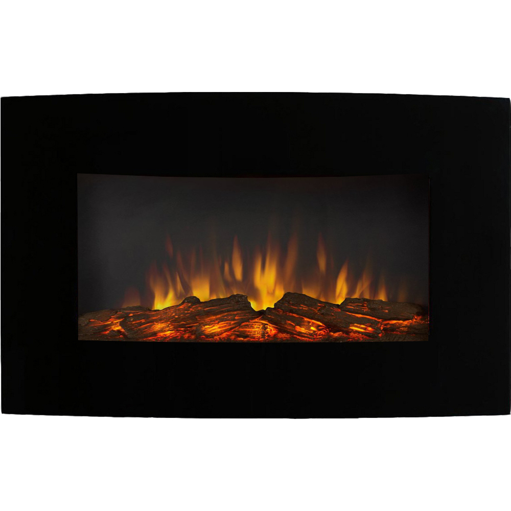 Regal Flame Rigel Black 50" Pebble Ventless Heater Electric Wall Mounted Fireplace Better Than Wood Fireplaces, Gas Logs, Firepl