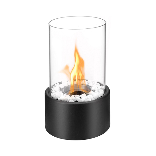 Regal Flame Eden Ventless Indoor Outdoor Fire Pit Tabletop Portable Fire Bowl Pot Bio Ethanol Fireplace in Black - Realistic Cle