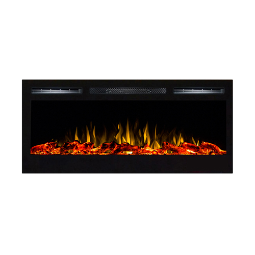 Moda Flame 35 Inch Cynergy Pebble Stone Built-In Wall Mounted Electric Fireplace
