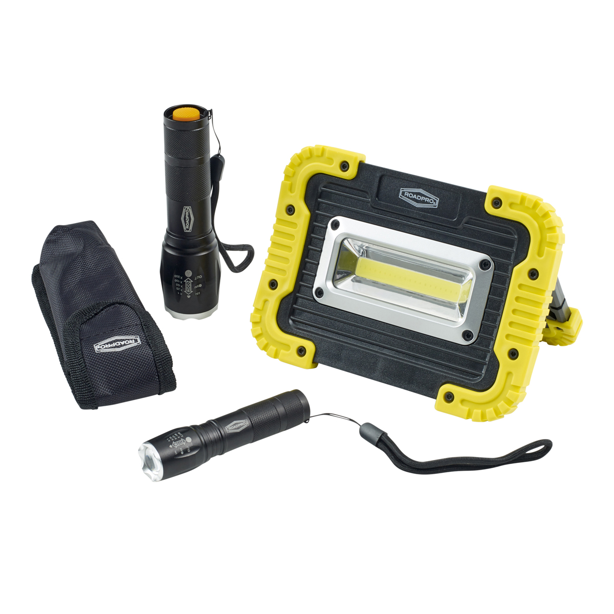 Flashlight Combo Kit With Work Light Portable Emergency Lighting Set RP1808C