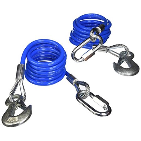 68-INCH, 6,000-POUND GVWR CAPACITY SINGLE HOOK COILED SAFETY CABLES, ONE PAIR