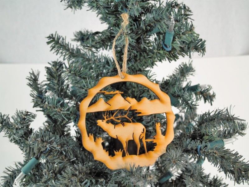 Animal Unfinished Tree Ornament - Elk