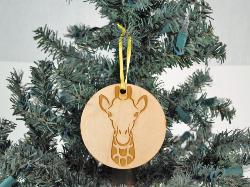 Animal Unfinished Tree Ornament - Giraffe