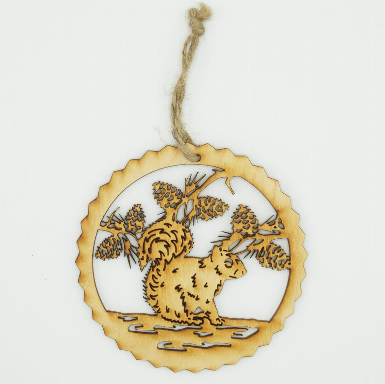 Animal Unfinished Tree Ornament - Squirrel