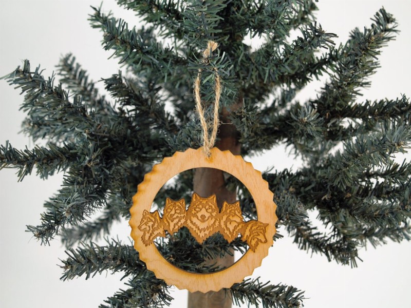 Animal Unfinished Tree Ornament - Wolf Pack