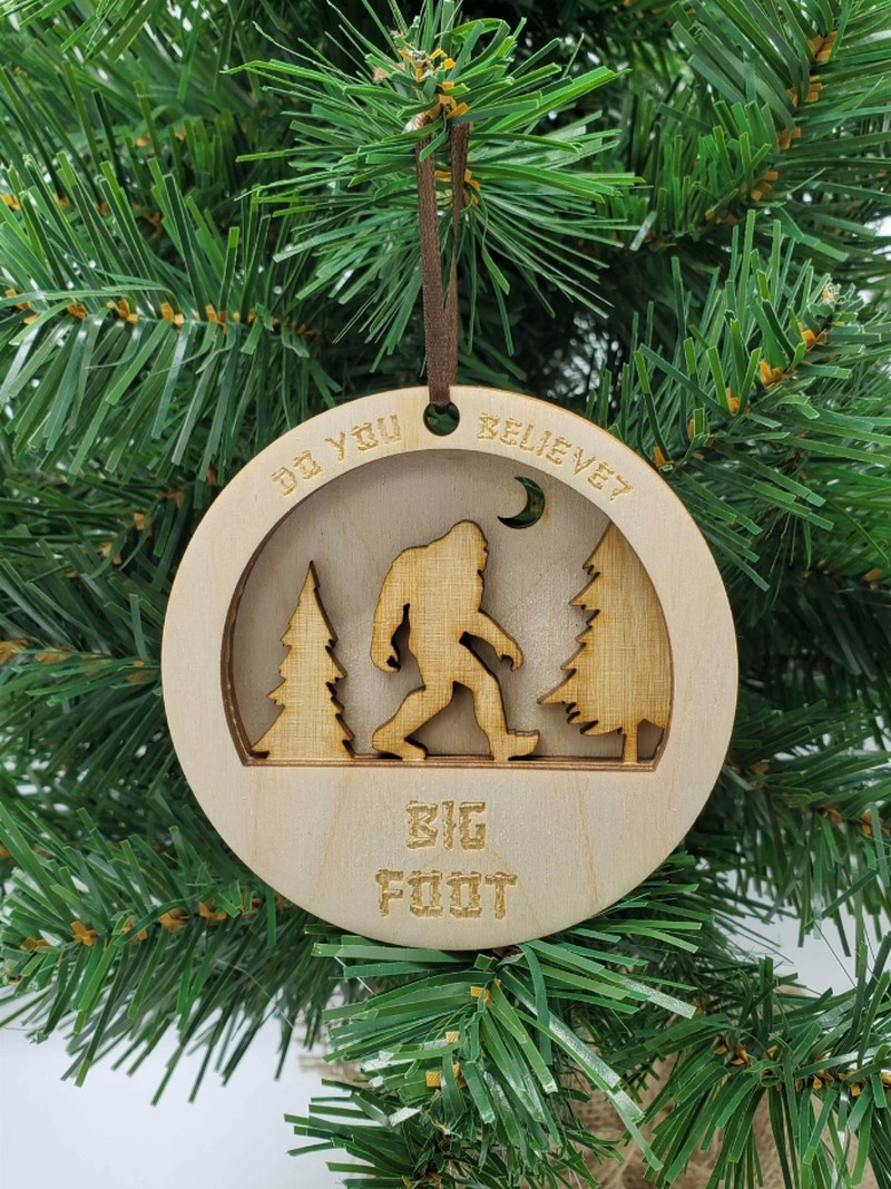 Bigfoot Unfinished Tree Ornament - Bigfoot 3D Ornament