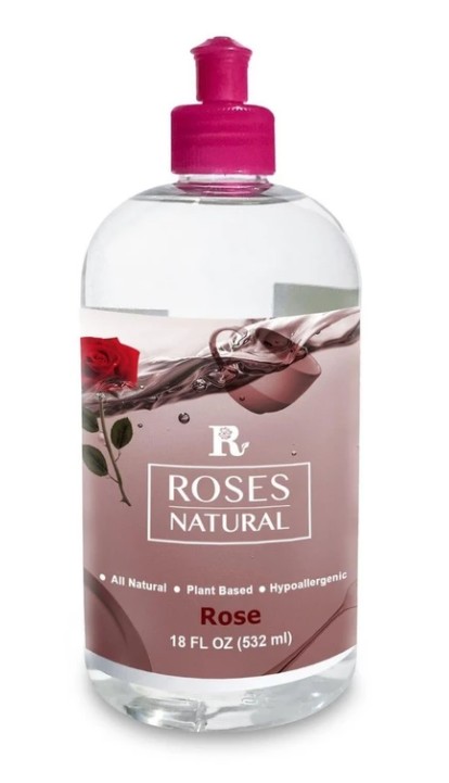Natural Dish Soap - 18 oz Rose