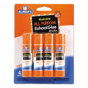 Washable School Glue Sticks, All Purpose, 4-Pack