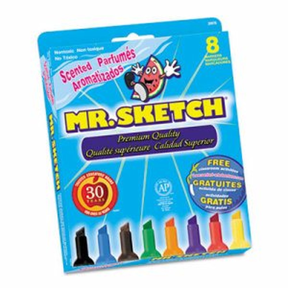 Scented Markers, Chisel Tip, Assorted Colors, Pack of 8