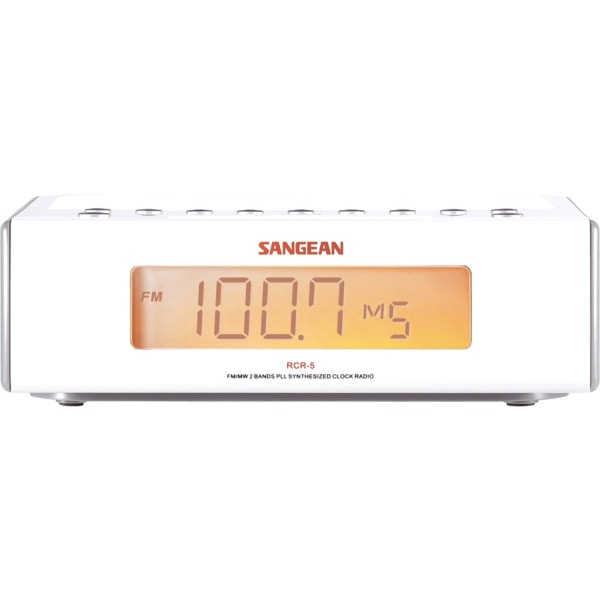 Sangean RCR-5 White Am/Fm Digital Tuning Clock Radio