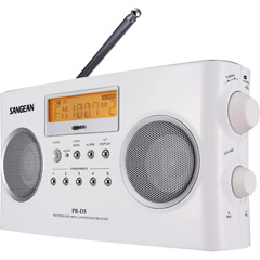 SANGEAN PR-D5 WHITE AM/FM STEREO RBDS RADIO DIGITAL TUNING