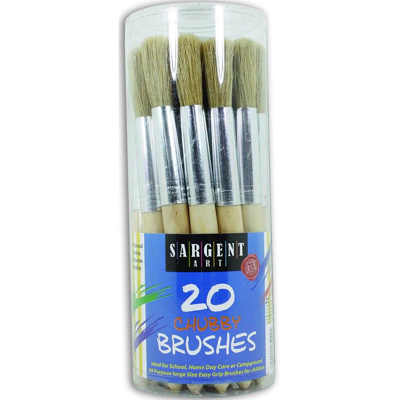 20CT JUMBO BRUSHES PLASTIC HANDLES IN CANISTER