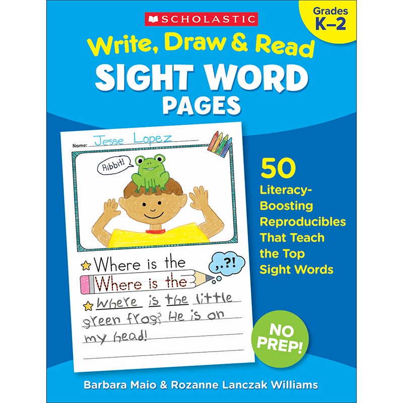 Write, Draw & Read Sight Word Pages, Grade K-2