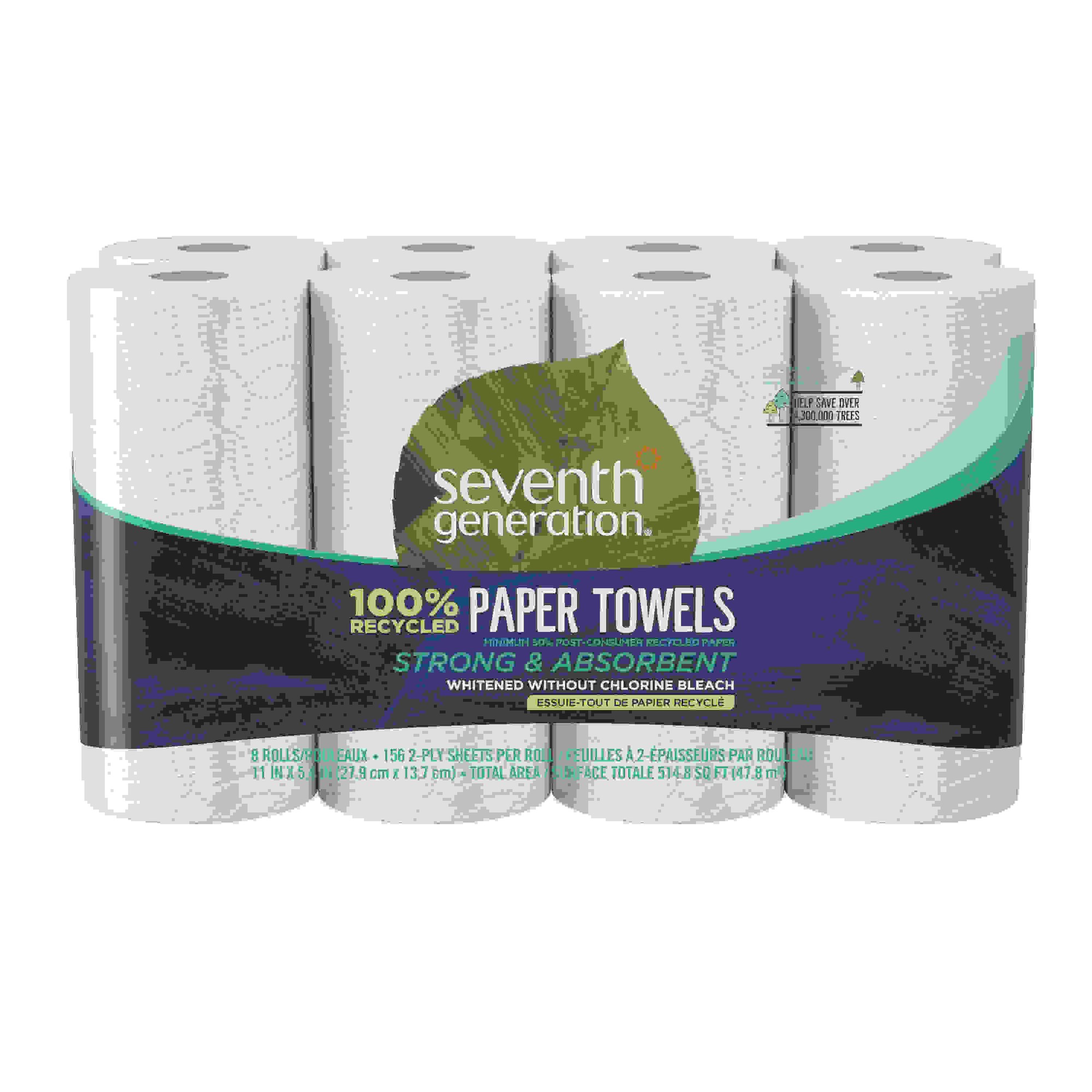 100% Recycled Paper Towel Rolls, 2-Ply, 11 x 5.4 Sheets, 156 Sheets/RL, 32RL/Case