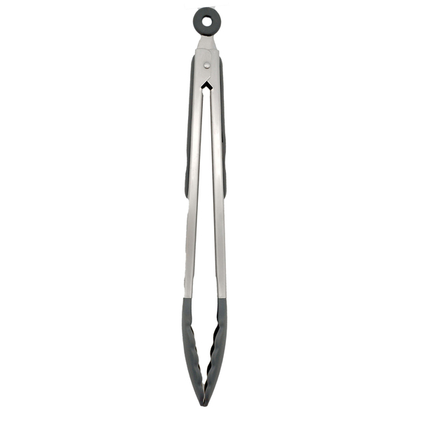 12IN SILICONE TONGS GRY