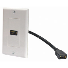 Steren 526-101WH HDMI Wall Plate & Pigtail