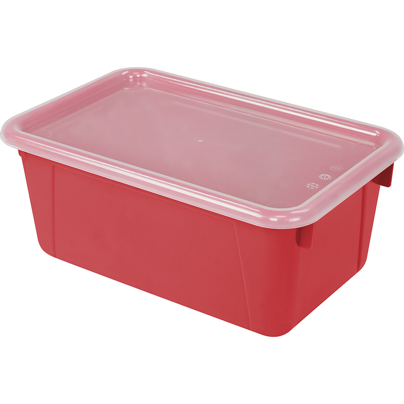 Small Cubby Bin, with Cover, Classroom Red, Pack of 2