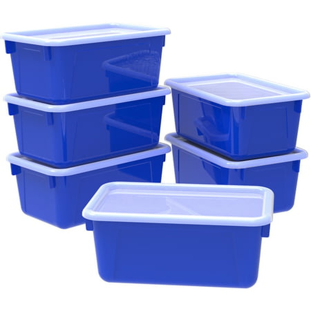 Small Cubby Bin with Cover, Classroom Blue