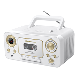 Studebaker SB2135WG White And Gold Portable CD Player With