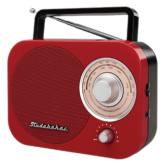 Studebaker SB2000RB Red And Black Am/Fm Portable Retro Radio