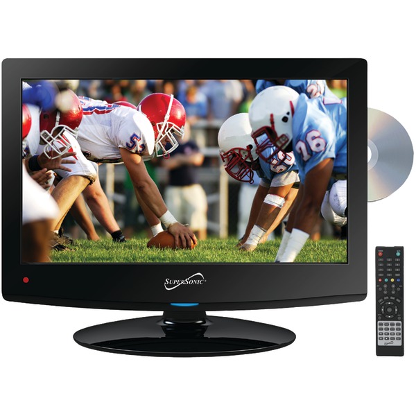 Supersonic SC-1512 15.6" 720p LED TV/DVD Combination, AC/DC Compatible with RV/Boat