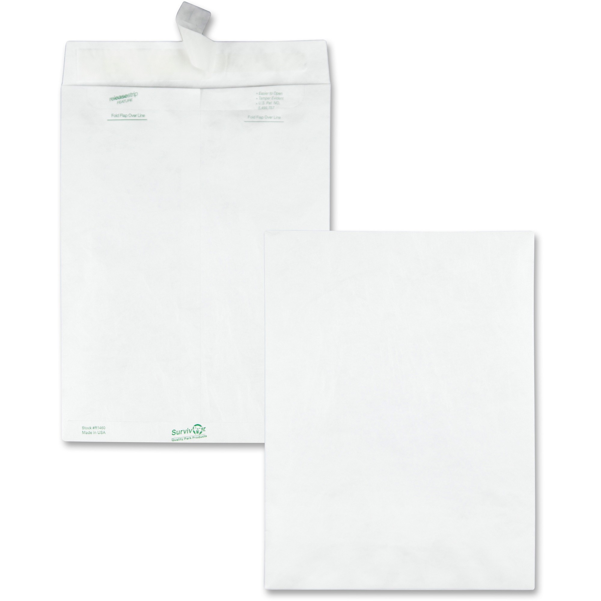 Quality Park Flap-Stik Open-end Envelopes - Catalog - #10 1/2 - 9" Width x 12" Length - 14 lb - Peel & Seal - Tyvek - 100 / Box 