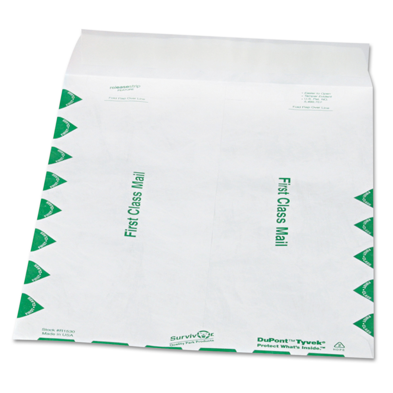 Quality Park Survivor Tyvek First Class Envelopes - First Class Mail - #12 1/2 - 9 1/2" Width x 12 1/2" Length - 14 lb - Peel & 