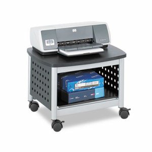 Safco Scoot Underdesk Printer Stand - 100 lb Load Capacity - 14.5" Height x 20.3" Width x 16.5" Depth - Floor - Powder Coated Bl
