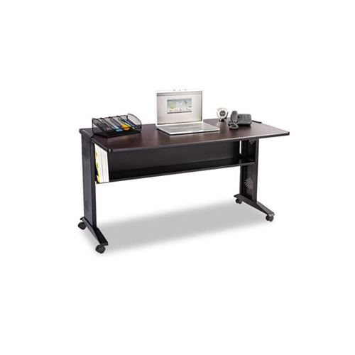Safco 54"W Reversible Top Mobile Desk - Rectangle Top - 28" Table Top Length x 53.50" Table Top Width x 1" Table Top Thickness -