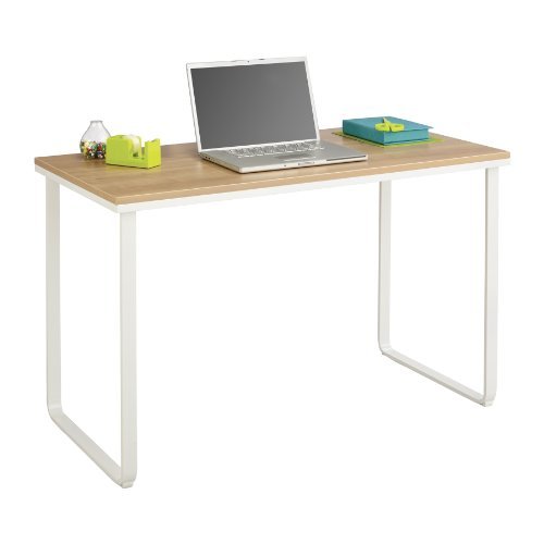 Steel Desk, 47.25" x 24" x 28.75", Beech/White