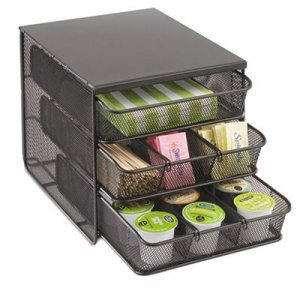Safco Onyx Hospitality Organizer - 3 Drawer(s) - 3 Divider(s) - 3 Tier(s) - 8.3" Height x 11.5" Width x 8.3" Depth - Removable D