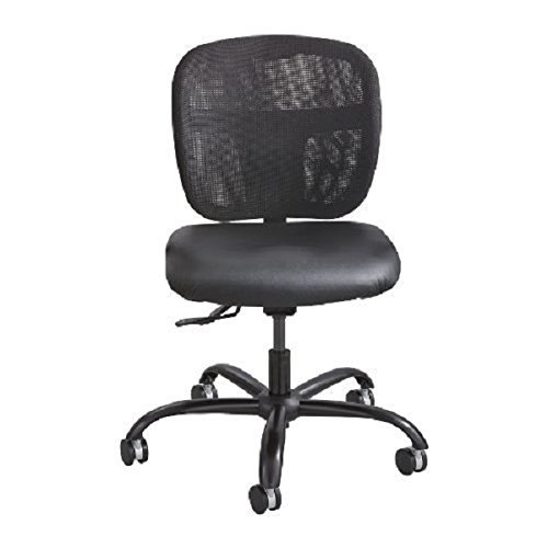 Safco Vue Intensive-use Mesh Task Chair - Black Vinyl Seat - Nylon Back - 5-star Base - 1 Each