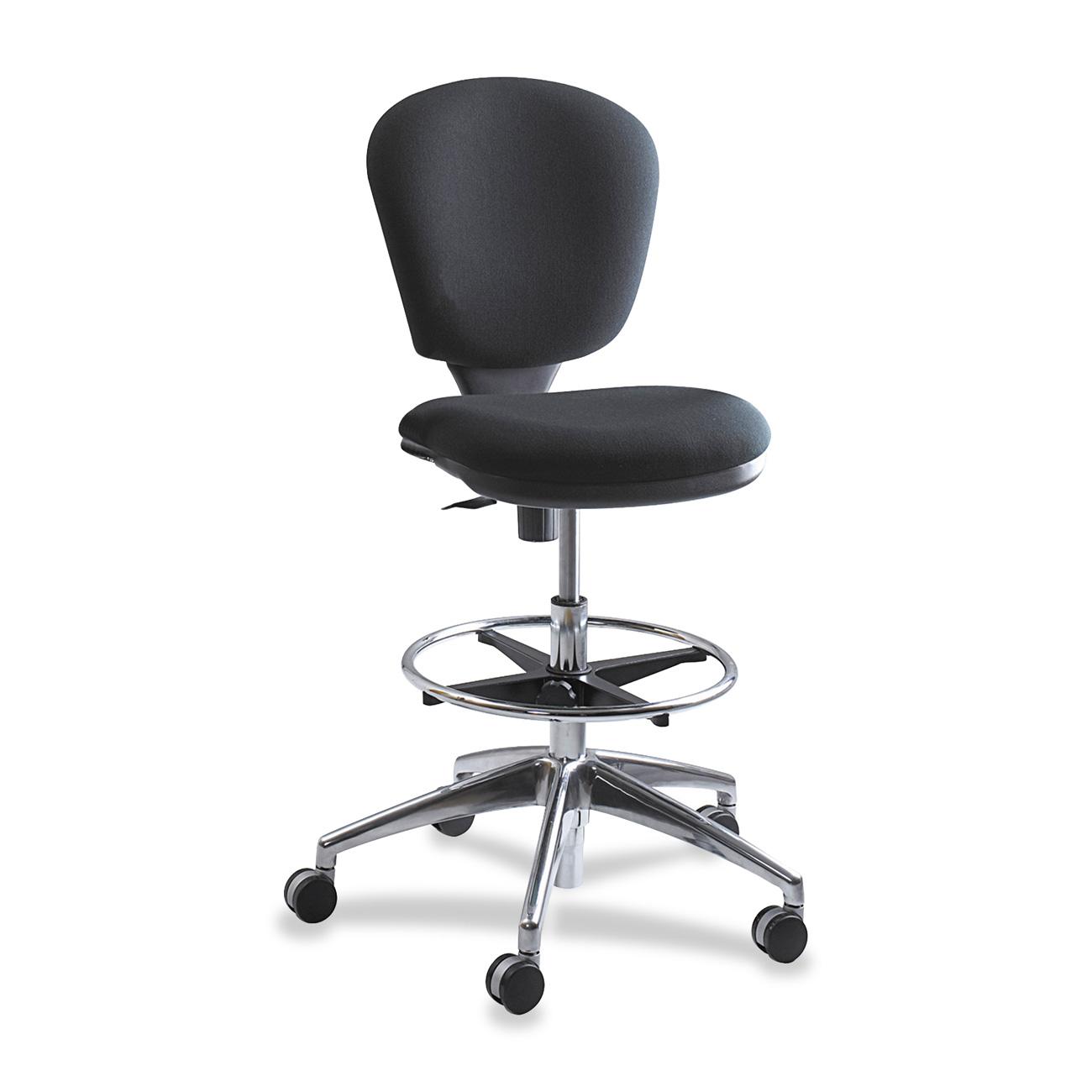 Safco Metro Extended Height Chair - Black Acrylic Seat - 5-star Base - 1 Each