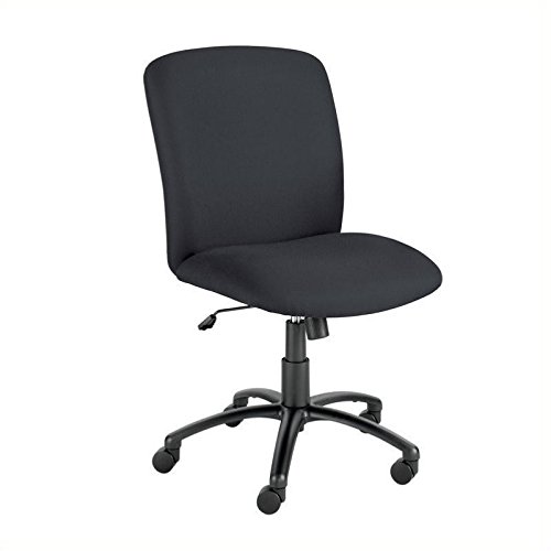 Safco Big & Tall Executive High-Back Chair - Black Foam, Polyester Seat - Polyester Back - Black Steel Frame - 5-star Base - Bla