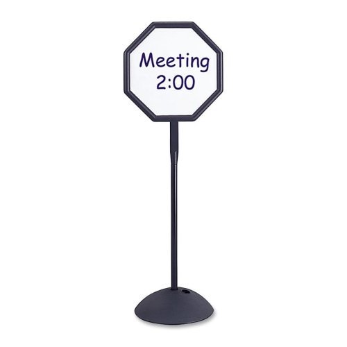 Safco Write Way Dual-sided Directional Sign - 1 Each - 22.5" Width x 65" Height - Octagonal Shape - Both Sides Display, Magnetic