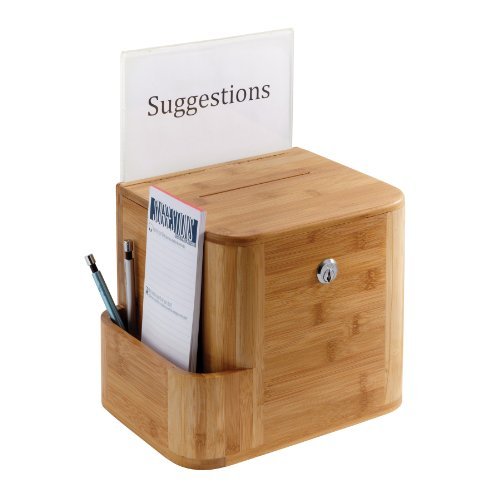 Bamboo Suggestion Boxes, 10 x 8 x 14, Natural