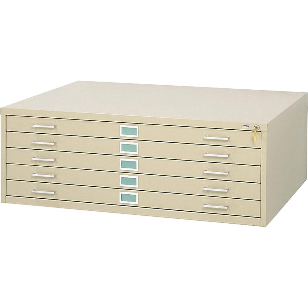 Safco 5-Drawer Steel Flat File - 41.4" x 16.5" x 53.4" - 5 x Drawer(s) for File - Stackable - Tropic Sand - Powder Coated - Stee