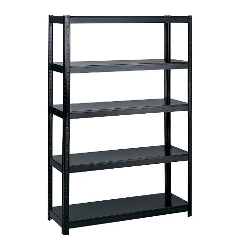 Boltless Steel Shelving, Five-Shelf, 48w x 24d x 72h, Black